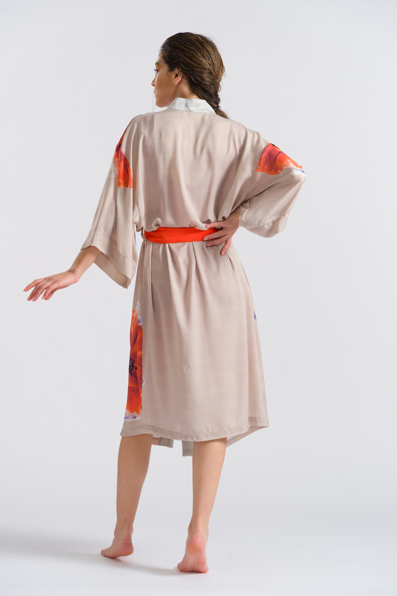 Gri Uzun Kimono