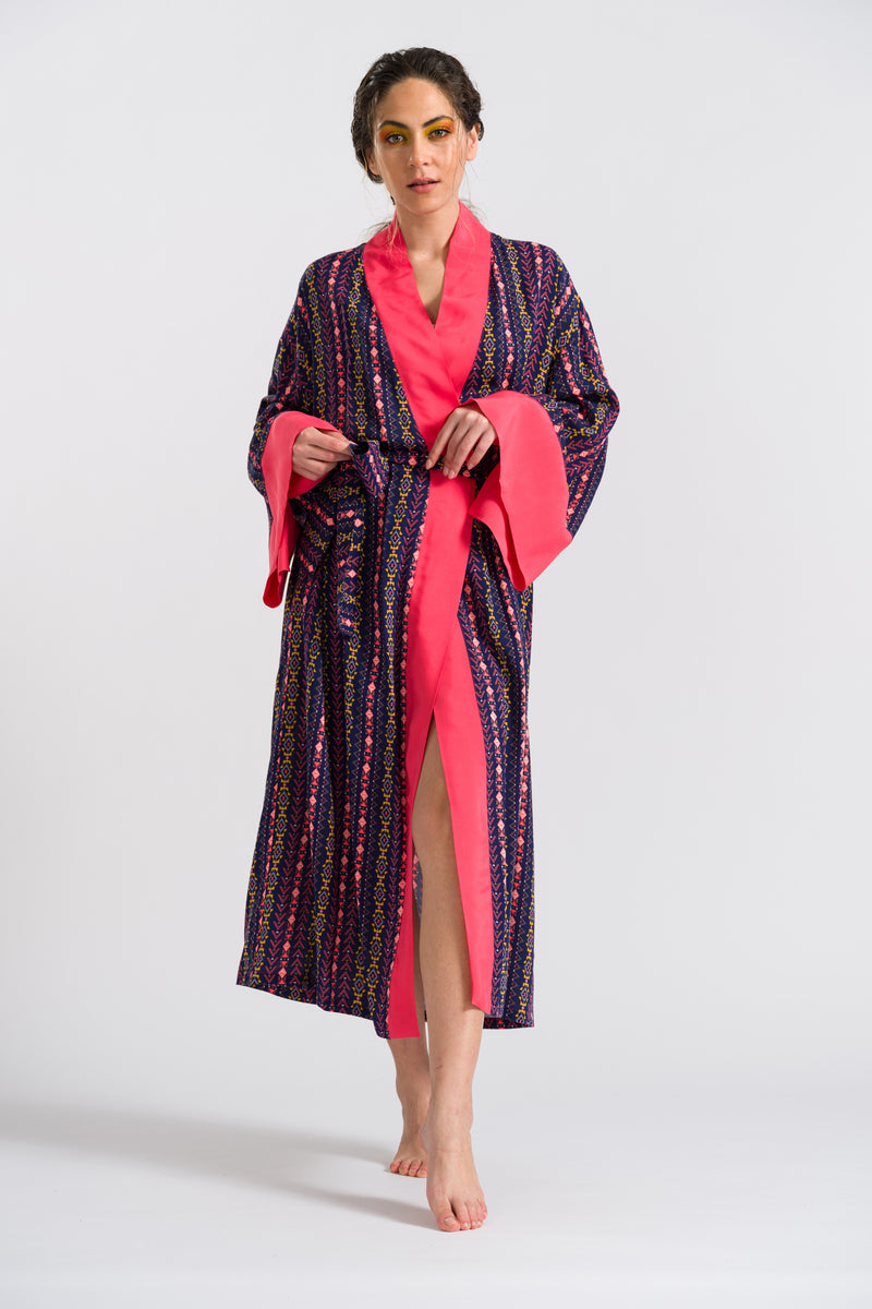 Geometrik Uzun Kimono