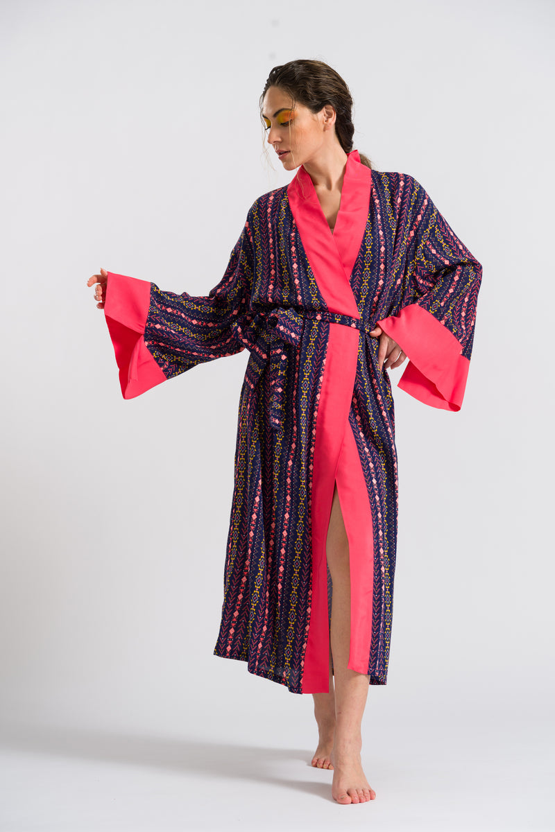 Geometrik Uzun Kimono